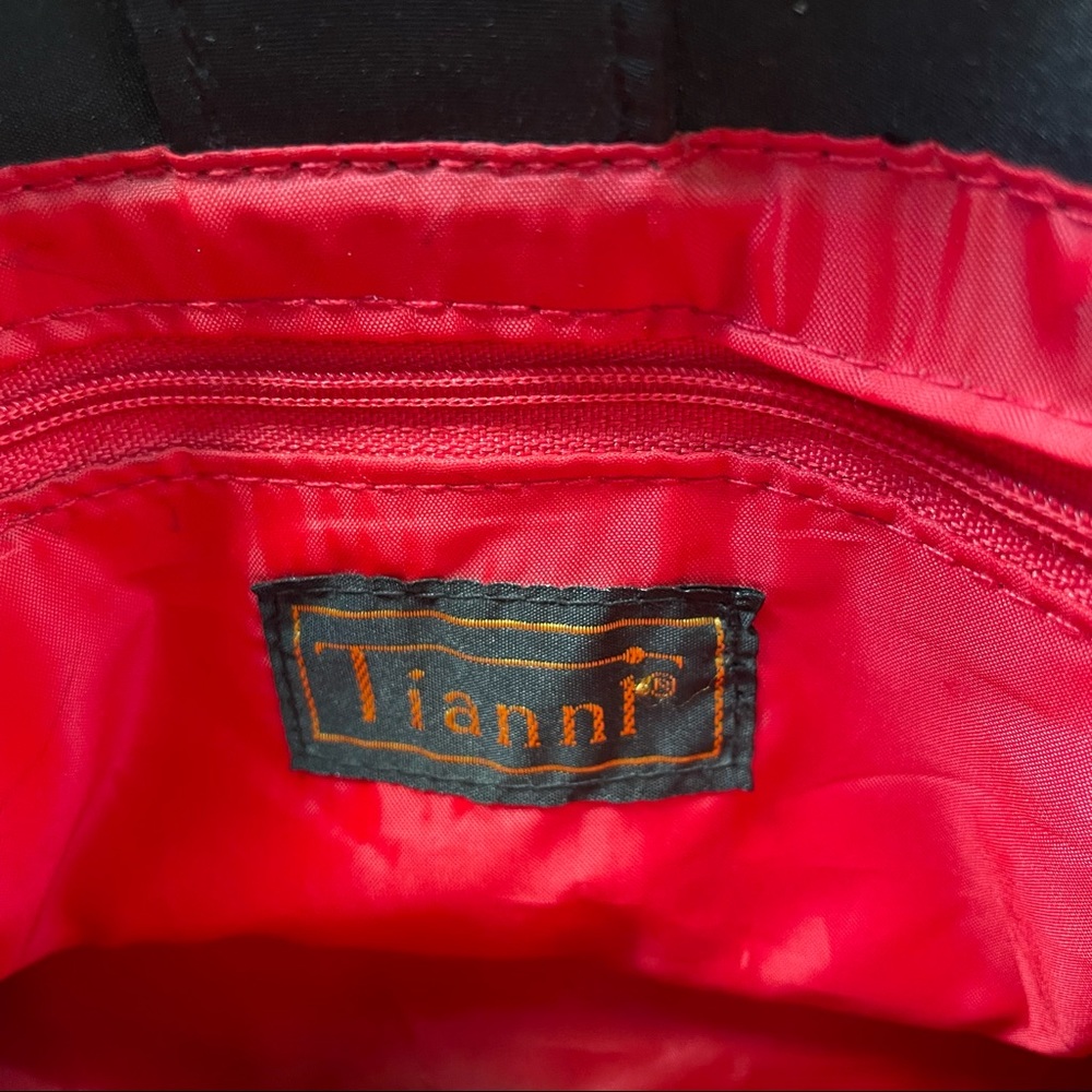 VINTAGE Y2K TIANNI EMBROIDERED SANTA CHRISTMAS WINTER SATCHEL HANDBAG PURSE!! - Picture 8 of 8